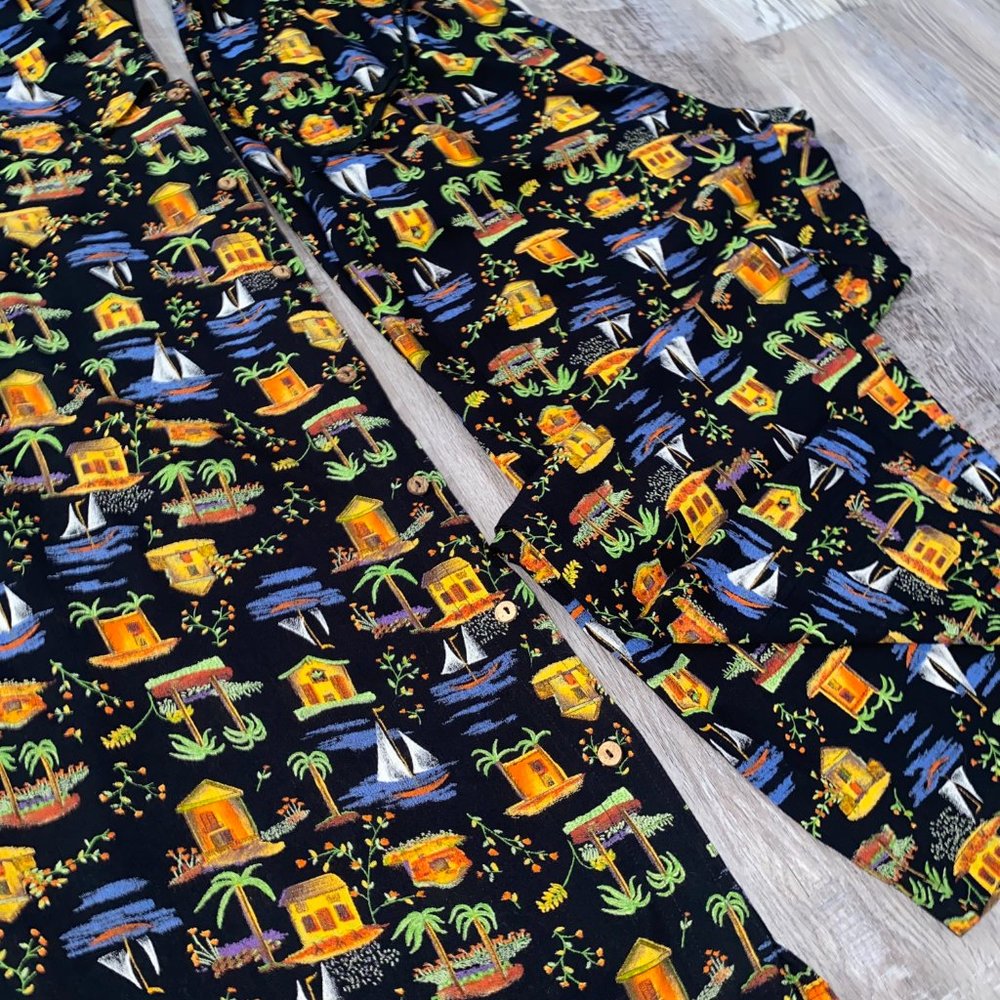 Vintage 1990s Tropical Island Matching Set